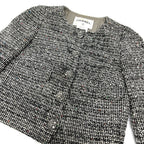 Chanel Jacket Tweed Bijou Flower Button Gray — view 3