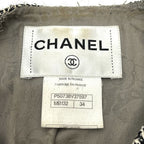 Chanel Jacket Tweed Bijou Flower Button Gray — view 5