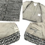 Chanel Jacket Tweed Bijou Flower Button Gray — view 7