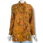 Hermes Top Silk Galaxy Cosmic Pattern Martin Margiela Era Shirt Multi Color 38