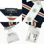 Chanel Polo Shirt Border Lion Button Cotton Black — view 8