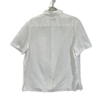 Hermes Button Down Short Sleeve Shirt Linen Blend White — view 2