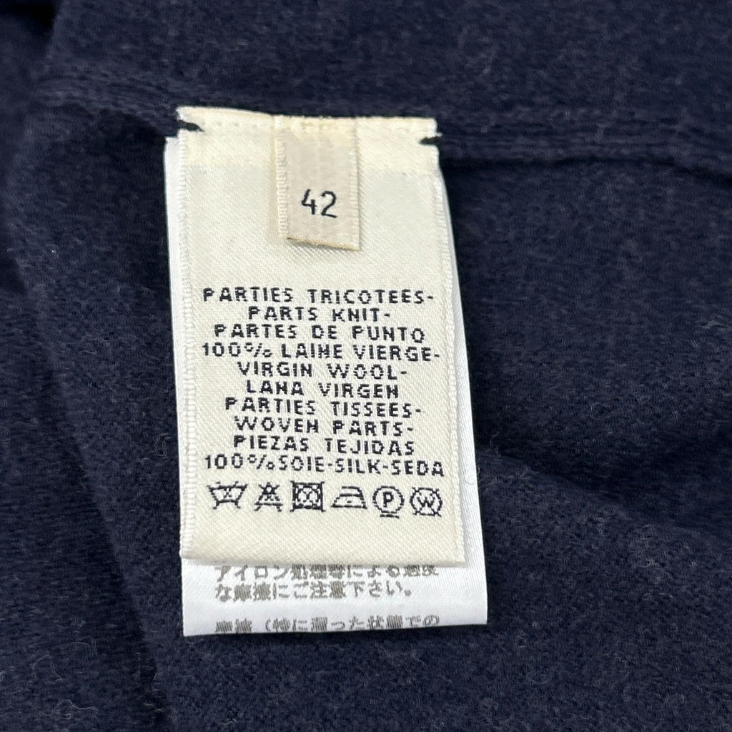 Hermes Navy Silk Contrast Layered Cardigan Solded 42 — view 4