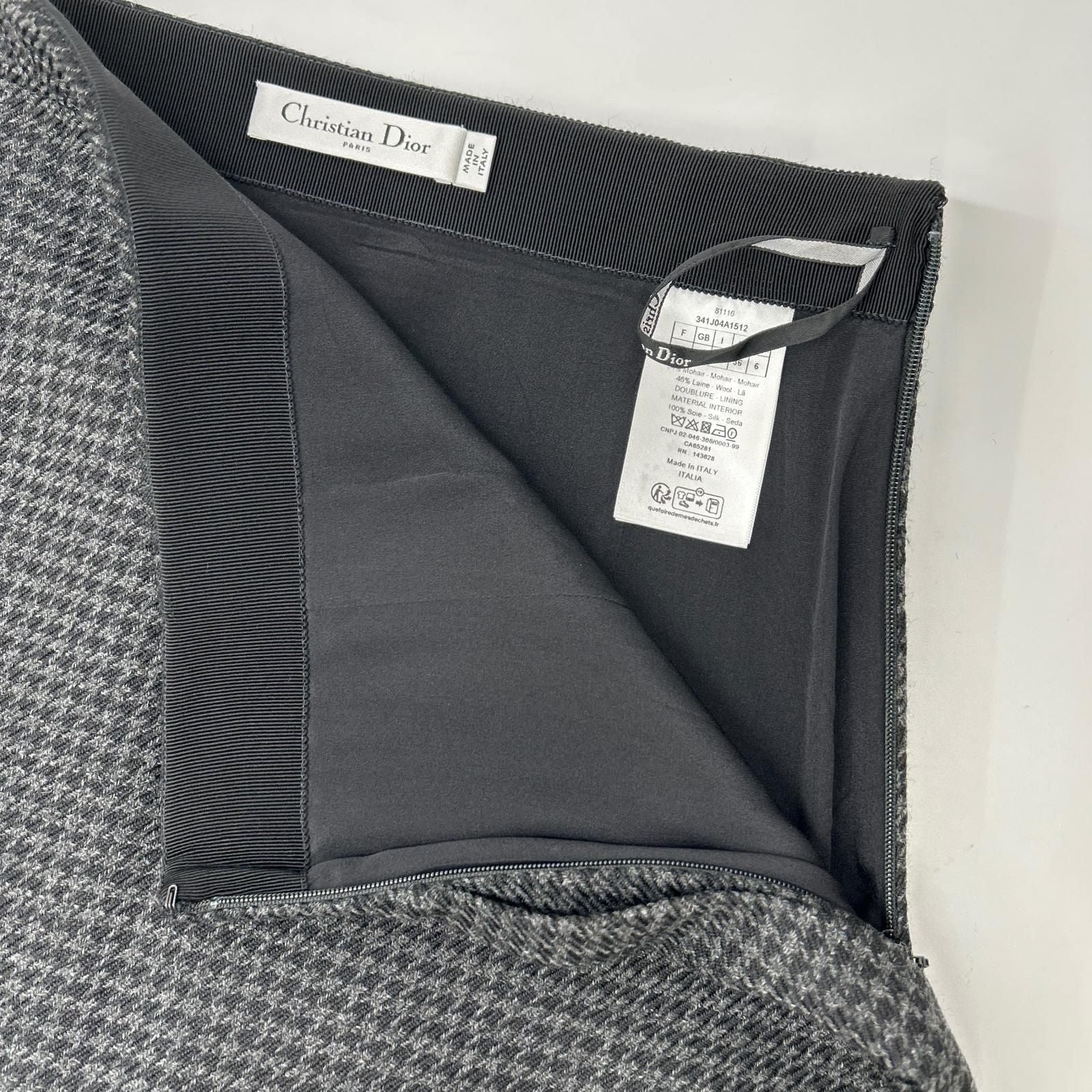 Dior 341 Blank Houndstooth Mimore Skirt — view 7