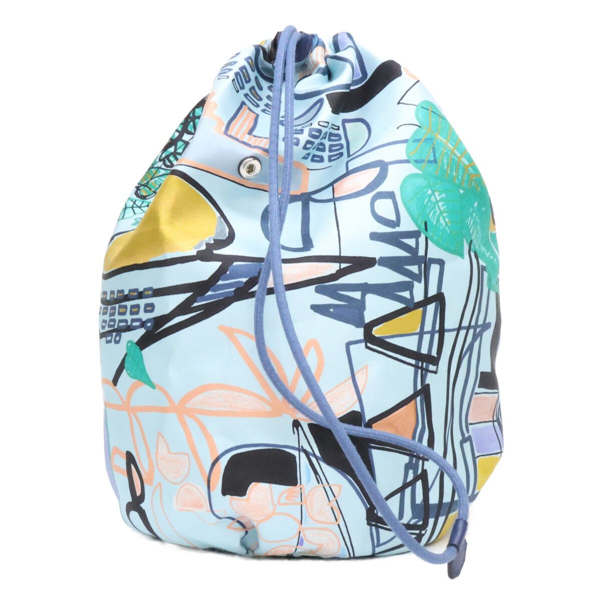 Hermes Modernism Tropical Musardine Potion Silk Drawstring Handbag — view 4