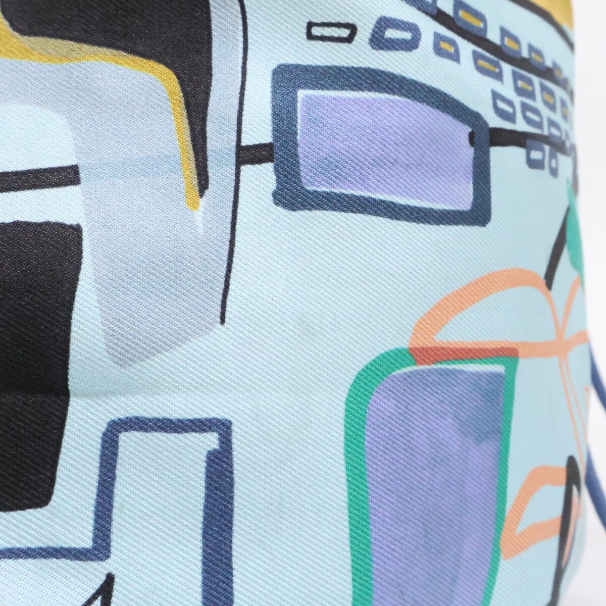 Hermes Modernism Tropical Musardine Potion Silk Drawstring Handbag — view 8