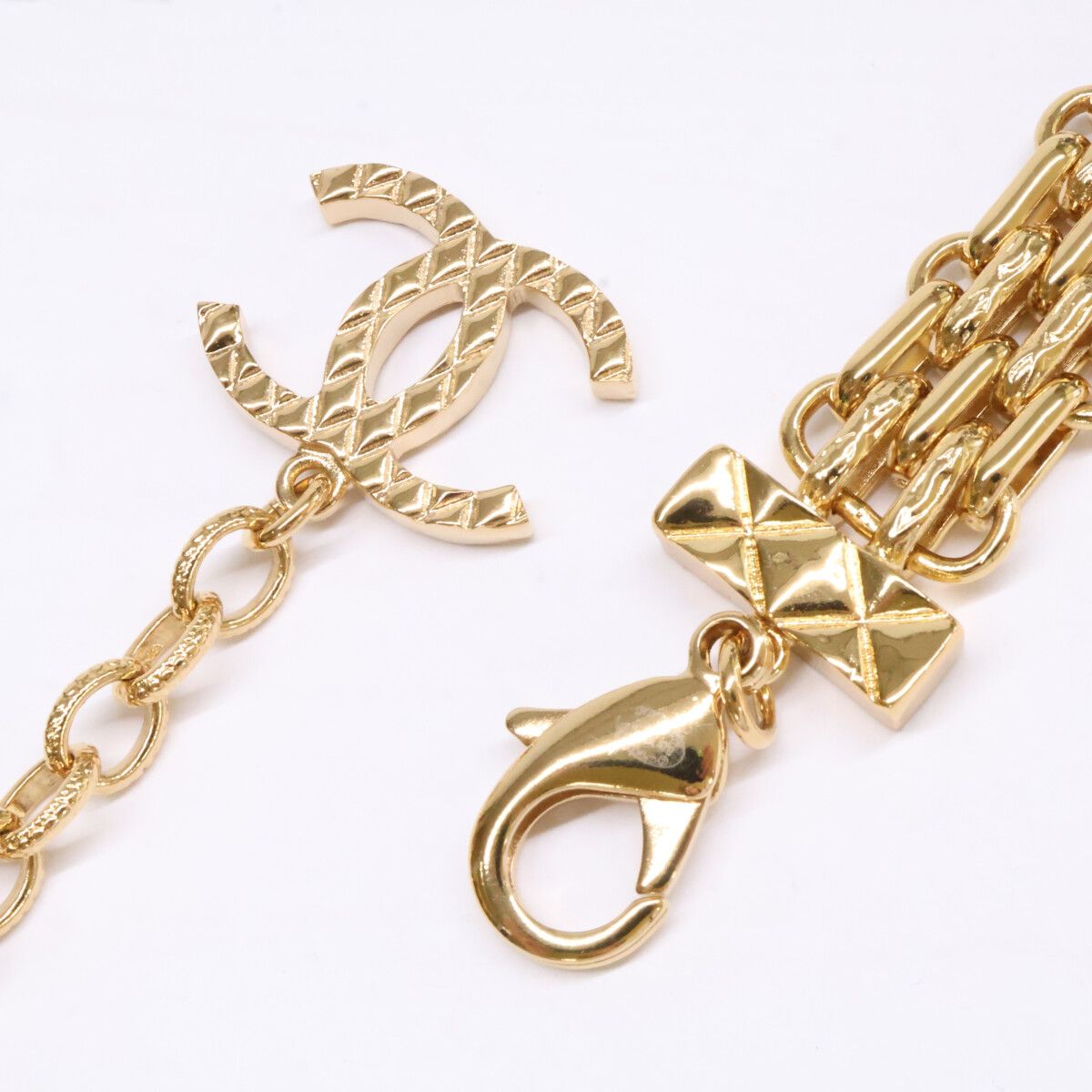 Chanel Quilted Bag Motif HCC Logo Chain Necklace — view 8