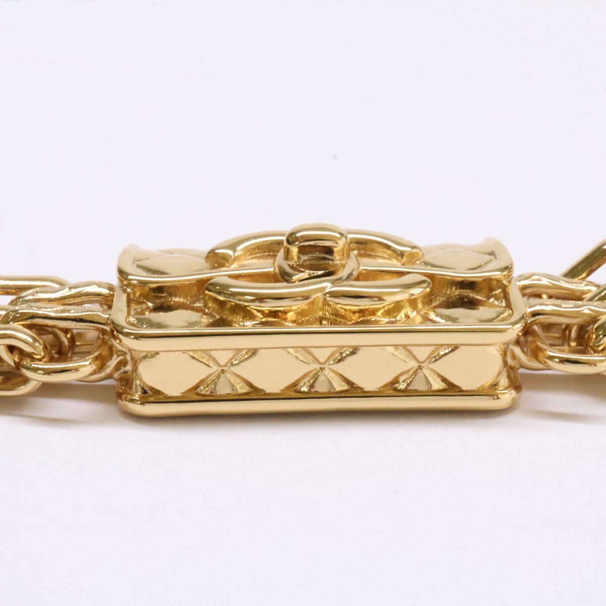 Chanel Quilted Bag Motif HCC Logo Chain Necklace — view 4