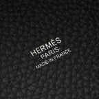Hermes Picotin Lock MM 22 Tote Taurillon Clemence Noir Black Silver Handbag — view 7