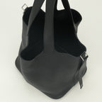 Hermes Picotin Lock MM 22 Tote Taurillon Clemence Noir Black Silver Handbag — view 8