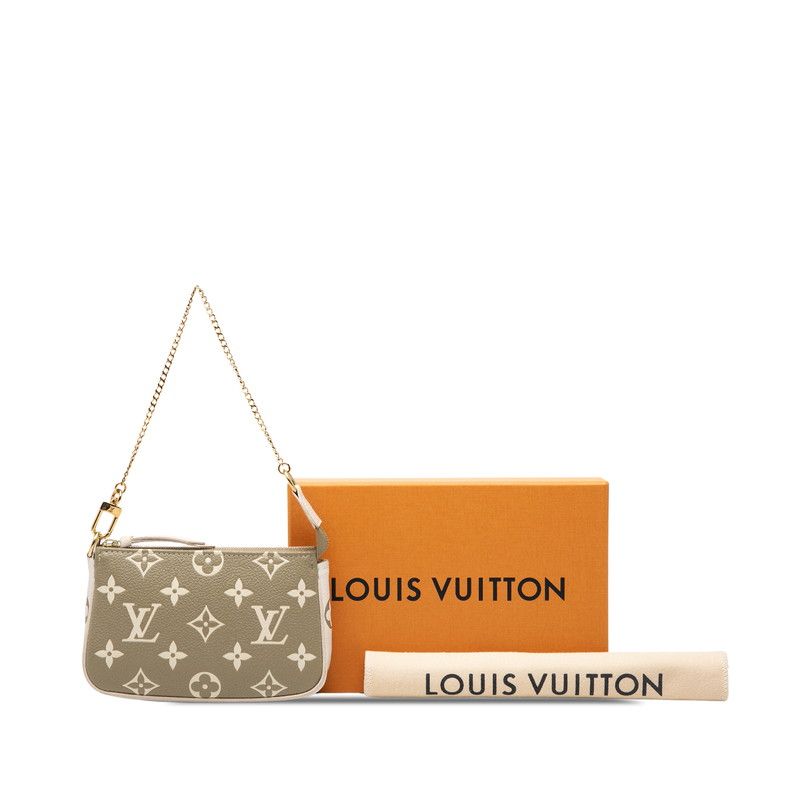 Louis Vuitton Monogram Empreinte Mini Pochette Soir Chain Handbag Pouch Khaki — view 6