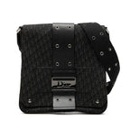 Dior Street Chic Trotter Shoulder Bag Black Canvas Leather
