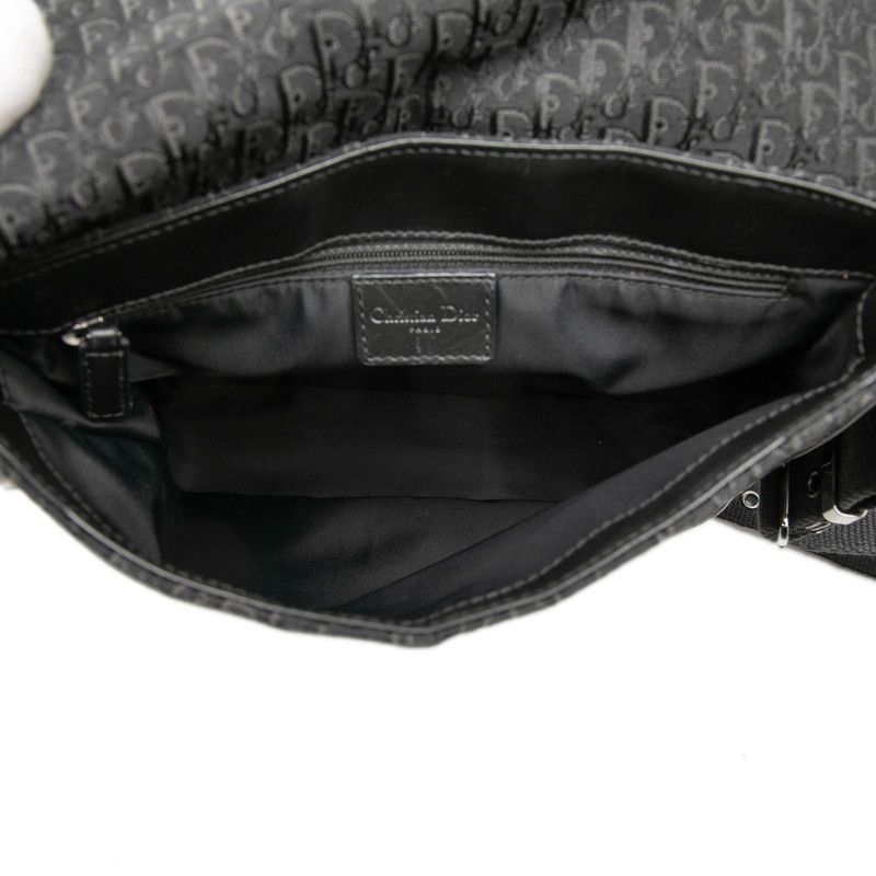 Dior Street Chic Trotter Shoulder Bag Black Canvas Leather — view 4