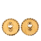 Chanel Vintage Chain Earrings Gold Black Plated Faux Pearl — view 2
