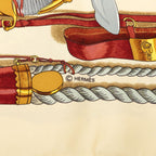 Hermes Carre 90 Musee Museum Scarf Beige Silk — view 5