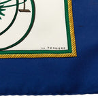 Hermes Carre 90 Folding Horse Carriage Scarf Blue White Silk — view 6