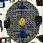 Hermes Carre 90 Folding Horse Carriage Scarf Blue White Silk — view 2