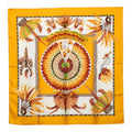 Hermes Carre 90 Brazil Scarf Yellow White Silk