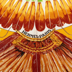 Hermes Carre 90 Brazil Scarf Yellow White Silk — view 4