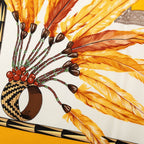 Hermes Carre 90 Brazil Scarf Yellow White Silk — view 5