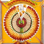 Hermes Carre 90 Brazil Scarf Yellow White Silk — view 2