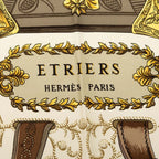 Hermes Carre 90 Etriers Armor Scarf Brown Silk — view 3