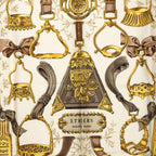 Hermes Carre 90 Etriers Armor Scarf Brown Silk — view 2