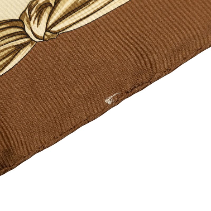 Hermes Carre 90 Etriers Armor Scarf Brown Silk — view 7