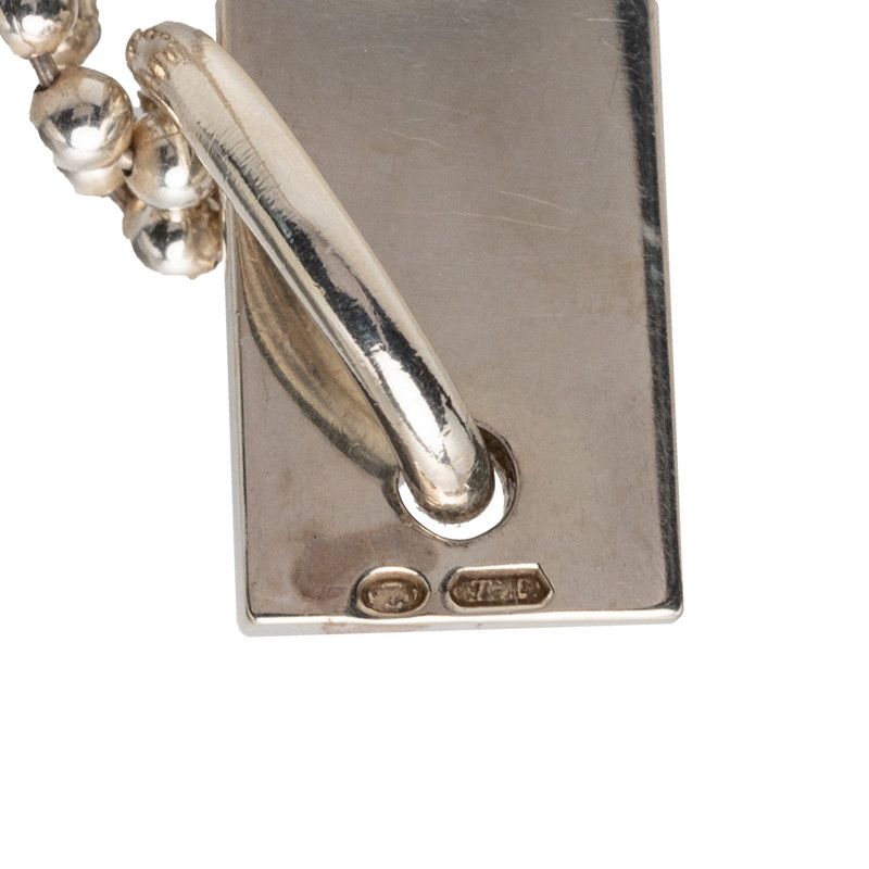 Gucci Double Ball Chain Logo Plate Pendant Silver — view 5