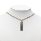 Gucci Double Ball Chain Logo Plate Pendant Silver — view 6