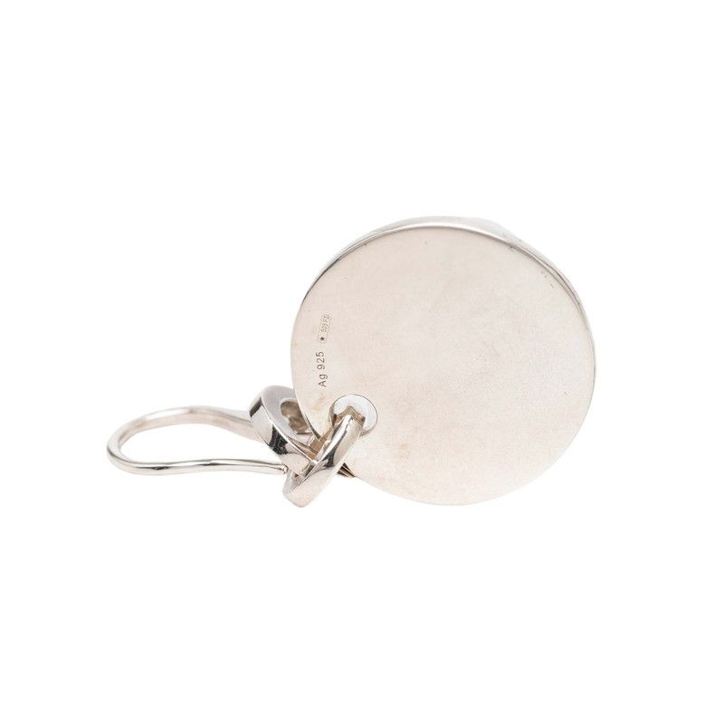Gucci Circle Plate Hook Earrings Silver — view 3