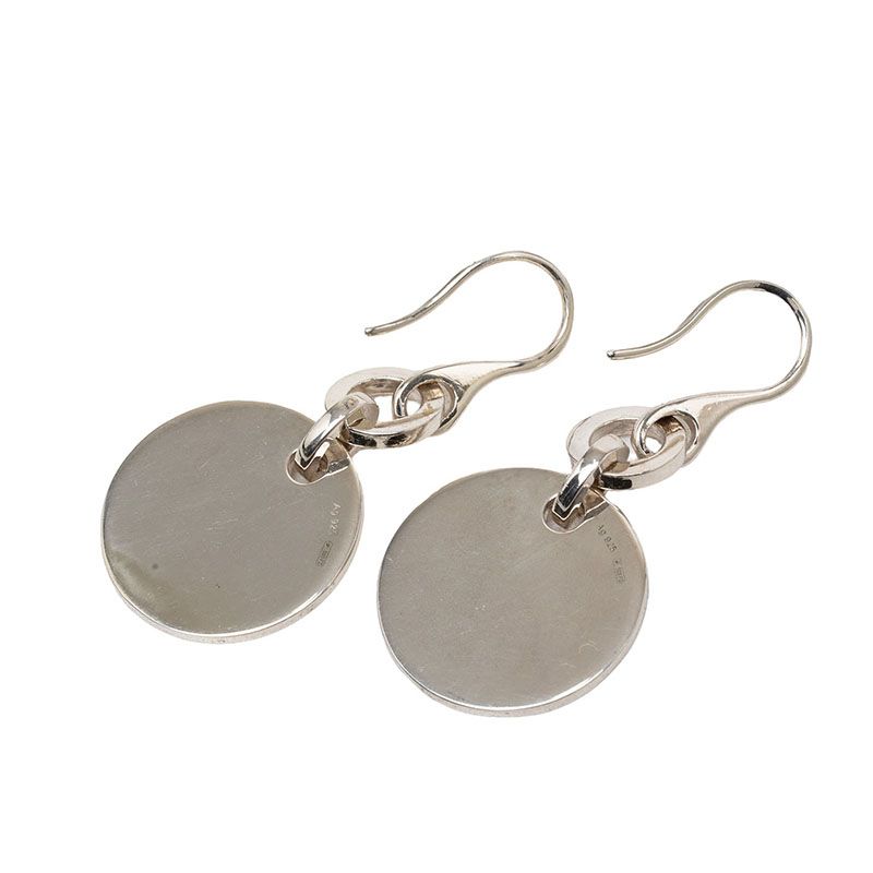 Gucci Circle Plate Hook Earrings Silver