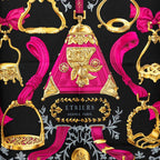 Hermes Carre 90 Etriers Stirrup Scarf Black Silk — view 2