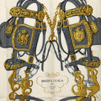 Hermes Carre 90 Brides de Gala Ceremonial Bridle Scarf Light Blue White Silk — view 2