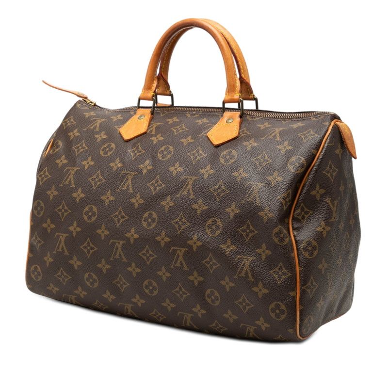 Louis Vuitton for Monogram Speedy 35 Boston Bag Brown Leather — view 2