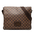 Louis Vuitton Damier Ebene Brooklyn GM Crossbody Shoulder Bag Brown Leather