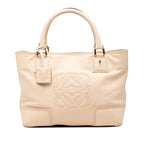 Loewe Anagram Justa Tote Beige Leather