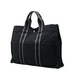 Hermes Fourre Tout MM Tote Black Gray Canvas — view 2