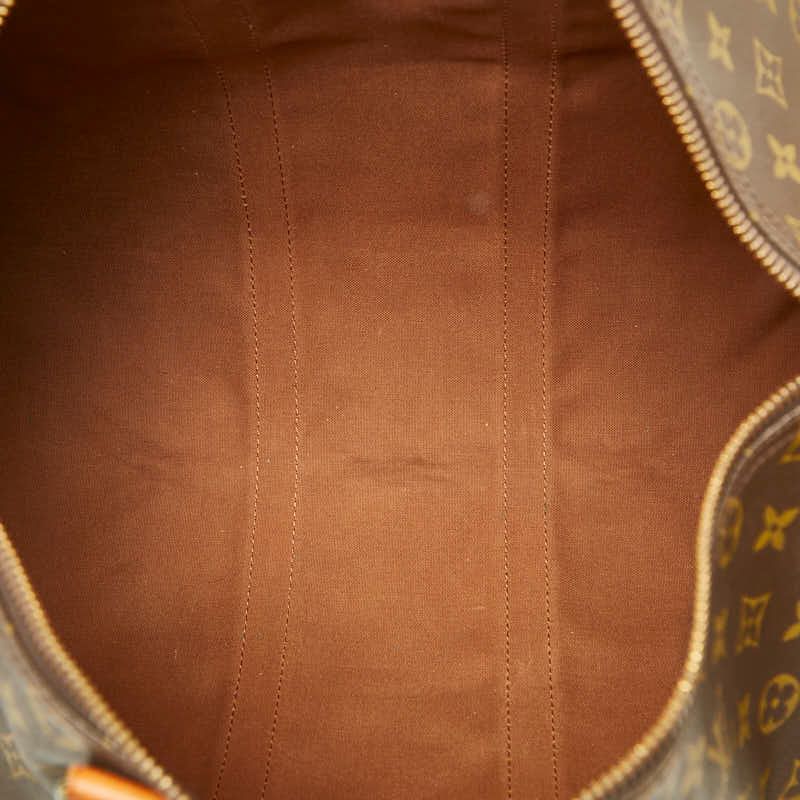 Louis Vuitton Monogram Keepall 45 Boston Bag Brown Leather — view 8