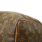 Louis Vuitton Monogram Keepall 45 Boston Bag Brown Leather — view 4