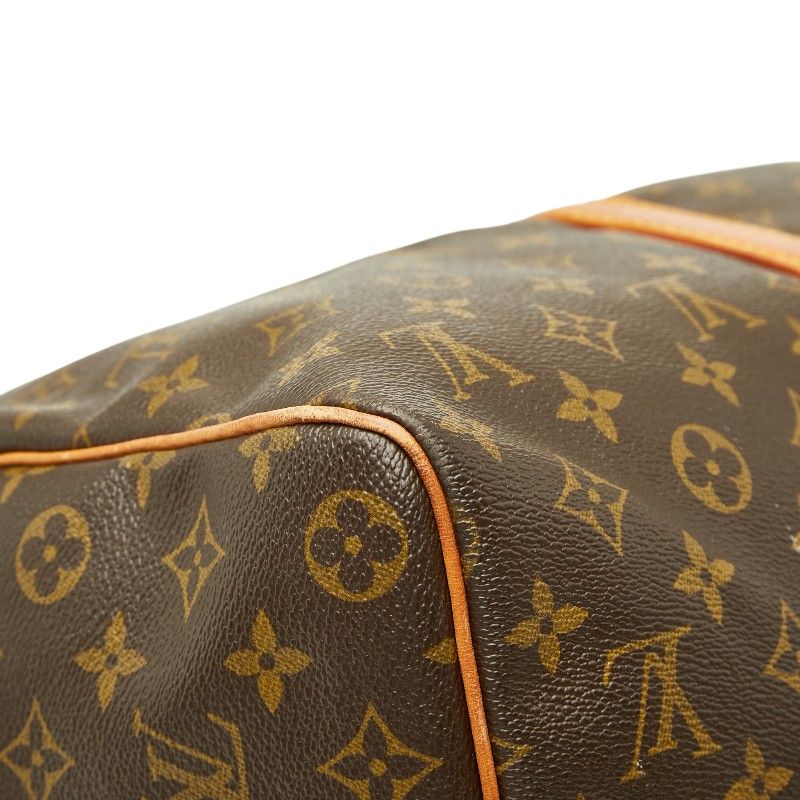 Louis Vuitton Monogram Keepall 45 Boston Bag Brown Leather — view 7