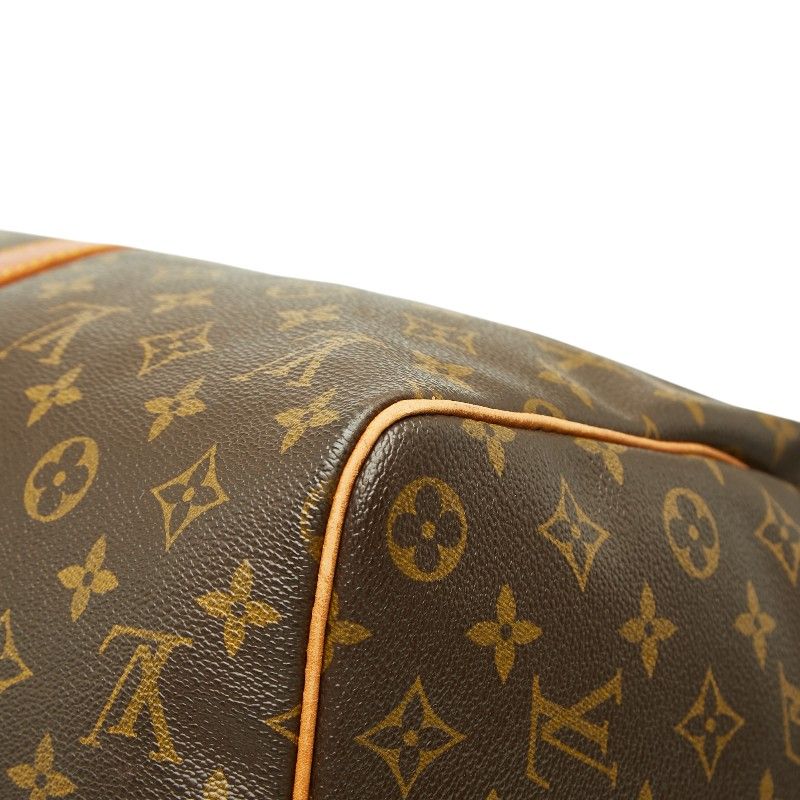 Louis Vuitton Monogram Keepall 45 Boston Bag Brown Leather — view 6