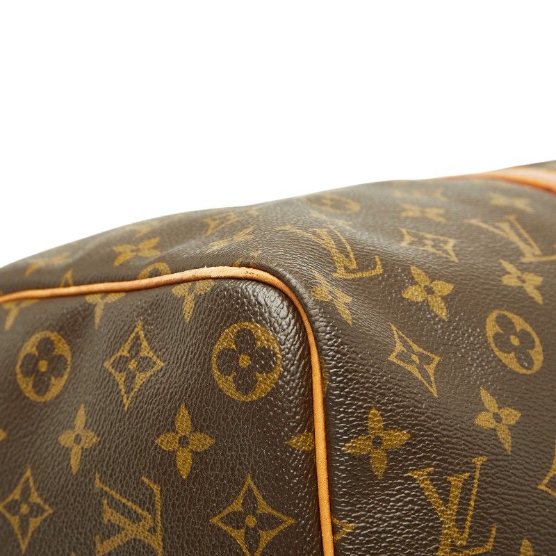 Louis Vuitton Monogram Keepall 45 Boston Bag Brown Leather — view 5
