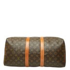 Louis Vuitton Monogram Keepall 45 Boston Bag Brown Leather — view 3
