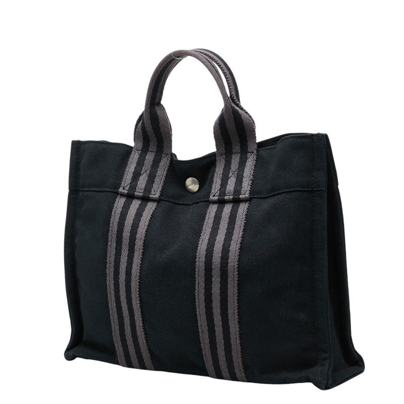 Hermes Fourre Tout PM Tote Black Gray Canvas — view 2