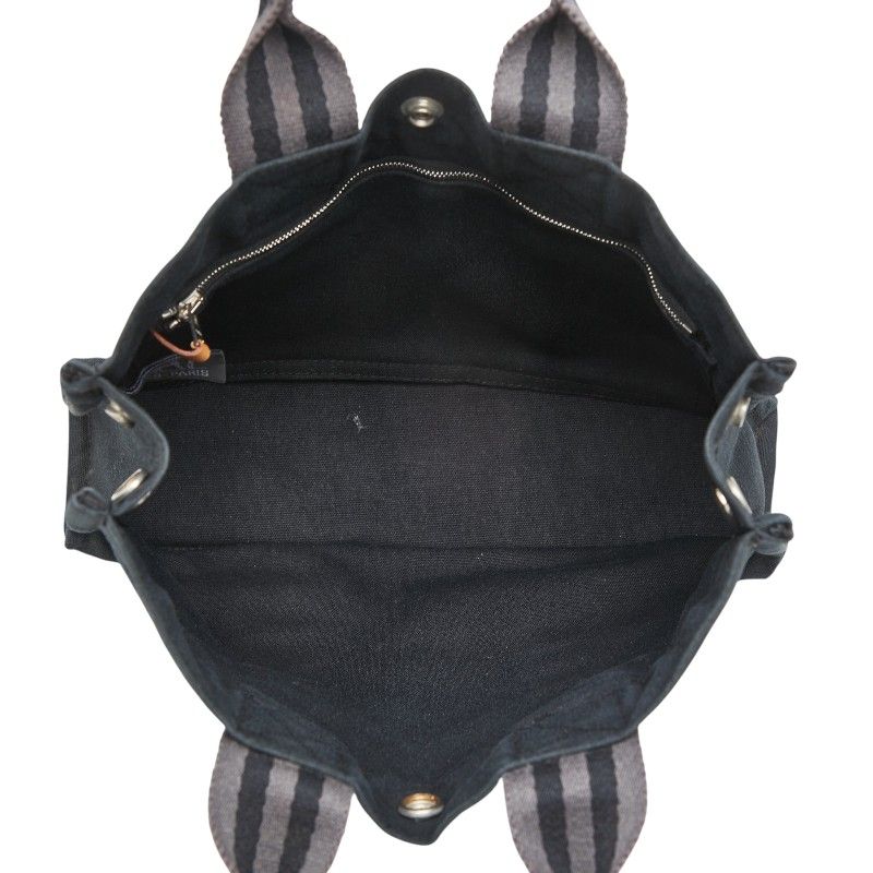 Hermes Fourre Tout PM Tote Black Gray Canvas — view 9