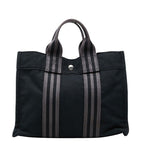Hermes Fourre Tout PM Tote Black Gray Canvas