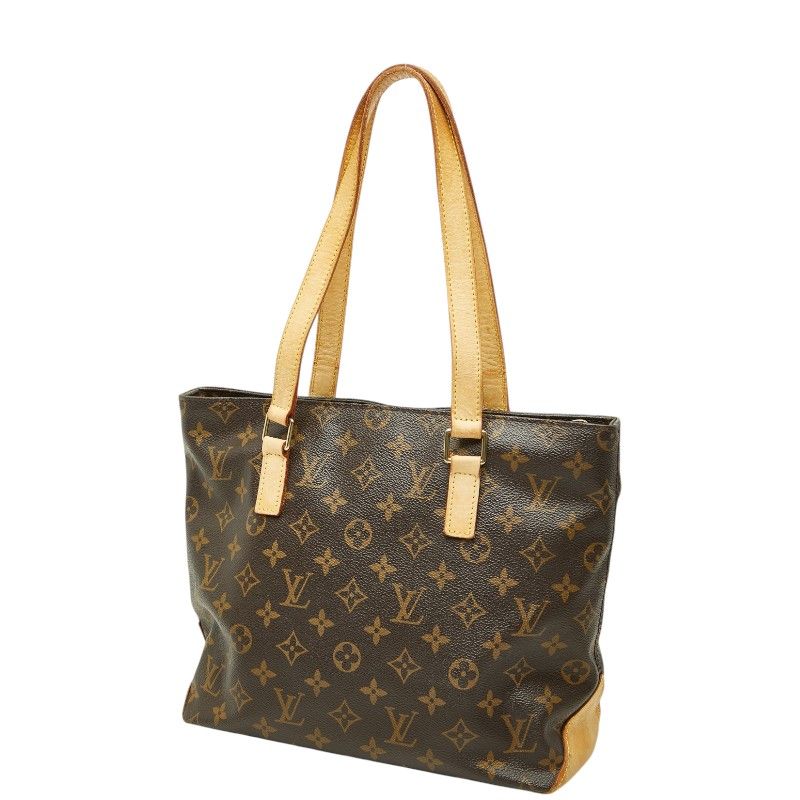 Louis Vuitton Monogram Cabas Piano Tote Shoulder Bag Brown Leather — view 2