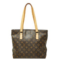 Louis Vuitton Monogram Cabas Piano Tote Shoulder Bag Brown Leather