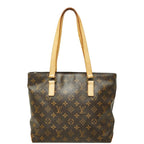 Louis Vuitton Monogram Cabas Piano Tote Shoulder Bag Brown Leather